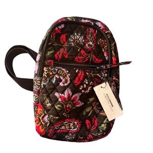 Vera Bradley Black Floral Quilted Single Strap Backpack